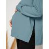 imageMakeMeChic Womens Maternity TShirt Long Sleeve Split Side Pregnancy Tee TopsCadet Blue
