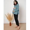 imageMakeMeChic Womens Maternity TShirt Long Sleeve Split Side Pregnancy Tee TopsCadet Blue