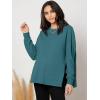 imageMakeMeChic Womens Maternity TShirt Long Sleeve Split Side Pregnancy Tee TopsCadet Blue B