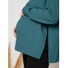 imageMakeMeChic Womens Maternity TShirt Long Sleeve Split Side Pregnancy Tee TopsCadet Blue B