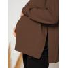 imageMakeMeChic Womens Maternity TShirt Long Sleeve Split Side Pregnancy Tee TopsCoffee Brown