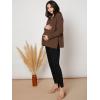 imageMakeMeChic Womens Maternity TShirt Long Sleeve Split Side Pregnancy Tee TopsCoffee Brown