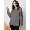imageMakeMeChic Womens Maternity TShirt Long Sleeve Split Side Pregnancy Tee TopsGrey