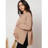 imageMakeMeChic Womens Maternity TShirt Long Sleeve Split Side Pregnancy Tee TopsKhaki