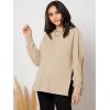 imageMakeMeChic Womens Maternity TShirt Long Sleeve Split Side Pregnancy Tee TopsKhaki B