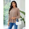 imageMakeMeChic Womens Maternity TShirt Long Sleeve Split Side Pregnancy Tee TopsMbrown