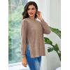 imageMakeMeChic Womens Maternity TShirt Long Sleeve Split Side Pregnancy Tee TopsMbrown