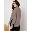 imageMakeMeChic Womens Maternity TShirt Long Sleeve Split Side Pregnancy Tee TopsMocha Brown