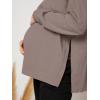 imageMakeMeChic Womens Maternity TShirt Long Sleeve Split Side Pregnancy Tee TopsMocha Brown