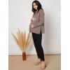 imageMakeMeChic Womens Maternity TShirt Long Sleeve Split Side Pregnancy Tee TopsMocha Brown