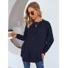 imageMakeMeChic Womens Maternity TShirt Long Sleeve Split Side Pregnancy Tee TopsNavy Blue