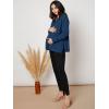 imageMakeMeChic Womens Maternity TShirt Long Sleeve Split Side Pregnancy Tee TopsNavy Blue B