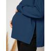 imageMakeMeChic Womens Maternity TShirt Long Sleeve Split Side Pregnancy Tee TopsNavy Blue B
