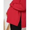 imageMakeMeChic Womens Maternity TShirt Long Sleeve Split Side Pregnancy Tee TopsRed