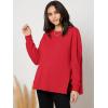 imageMakeMeChic Womens Maternity TShirt Long Sleeve Split Side Pregnancy Tee TopsRed