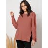 imageMakeMeChic Womens Maternity TShirt Long Sleeve Split Side Pregnancy Tee TopsRedwood