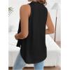 imageMakeMeChic Womens Maternity Tank Tops Crew Neck Sleeveless Split Hem Pregnancy TopBlack