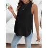 imageMakeMeChic Womens Maternity Tank Tops Crew Neck Sleeveless Split Hem Pregnancy TopBlack