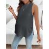 imageMakeMeChic Womens Maternity Tank Tops Crew Neck Sleeveless Split Hem Pregnancy TopDark Grey