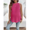 imageMakeMeChic Womens Maternity Tank Tops Crew Neck Sleeveless Split Hem Pregnancy TopPink