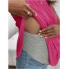 imageMakeMeChic Womens Maternity Tank Tops Crew Neck Sleeveless Split Hem Pregnancy TopPink