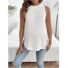 imageMakeMeChic Womens Maternity Tank Tops Crew Neck Sleeveless Split Hem Pregnancy TopWhite