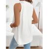 imageMakeMeChic Womens Maternity Tank Tops Crew Neck Sleeveless Split Hem Pregnancy TopWhite