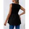imageMakeMeChic Womens Maternity Tank Tops Summer Rib Knitted Flared Hem Sleeveless Buttoned Pregnancy Shirt TopsBlack