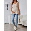 imageMakeMeChic Womens Maternity Tank Tops Summer Rib Knitted Flared Hem Sleeveless Buttoned Pregnancy Shirt TopsKhaki