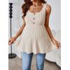 imageMakeMeChic Womens Maternity Tank Tops Summer Rib Knitted Flared Hem Sleeveless Buttoned Pregnancy Shirt TopsKhaki