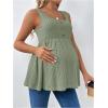 imageMakeMeChic Womens Maternity Tank Tops Summer Rib Knitted Flared Hem Sleeveless Buttoned Pregnancy Shirt TopsOlive Green
