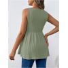 imageMakeMeChic Womens Maternity Tank Tops Summer Rib Knitted Flared Hem Sleeveless Buttoned Pregnancy Shirt TopsOlive Green