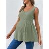 imageMakeMeChic Womens Maternity Tank Tops Summer Rib Knitted Flared Hem Sleeveless Buttoned Pregnancy Shirt TopsOlive Green