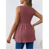 imageMakeMeChic Womens Maternity Tank Tops Summer Rib Knitted Flared Hem Sleeveless Buttoned Pregnancy Shirt TopsRedwood
