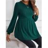 imageMakeMeChic Womens Maternity Tee Shirt Crew Neck Rib Knitted Long Sleeve Peplum TopsDark Green
