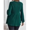 imageMakeMeChic Womens Maternity Tee Shirt Crew Neck Rib Knitted Long Sleeve Peplum TopsDark Green