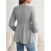 imageMakeMeChic Womens Maternity Tee Shirt Crew Neck Rib Knitted Long Sleeve Peplum TopsLight Grey