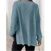 imageMakeMeChic Womens Maternity Tee Shirt Long Sleeve Round Neck Split Hem Rib Knitted Pregnancy TopsBlue