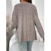 imageMakeMeChic Womens Maternity Tee Shirt Long Sleeve Round Neck Split Hem Rib Knitted Pregnancy TopsBrown