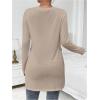 imageMakeMeChic Womens Maternity Tee Shirt Long Sleeve Slit Hem Round Neck Casual Pregnancy TopsApricot