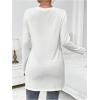 imageMakeMeChic Womens Maternity Tee Shirt Long Sleeve Slit Hem Round Neck Casual Pregnancy TopsWhite