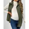 imageMakeMeChic Womens Maternity Vest Jacket Corduroy Sleeveless Button Down Jackets BlazerArmy Green
