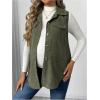 imageMakeMeChic Womens Maternity Vest Jacket Corduroy Sleeveless Button Down Jackets BlazerArmy Green