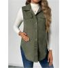 imageMakeMeChic Womens Maternity Vest Jacket Corduroy Sleeveless Button Down Jackets BlazerArmy Green