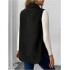imageMakeMeChic Womens Maternity Vest Jacket Corduroy Sleeveless Button Down Jackets BlazerBlack