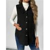 imageMakeMeChic Womens Maternity Vest Jacket Corduroy Sleeveless Button Down Jackets BlazerBlack