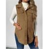 imageMakeMeChic Womens Maternity Vest Jacket Corduroy Sleeveless Button Down Jackets BlazerKhaki