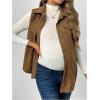imageMakeMeChic Womens Maternity Vest Jacket Corduroy Sleeveless Button Down Jackets BlazerKhaki