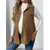 imageMakeMeChic Womens Maternity Vest Jacket Corduroy Sleeveless Button Down Jackets BlazerKhaki