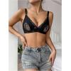 imageMakeMeChic Womens Nursing Bras Lace Sheer Wireless Unlined Maternity Lingerie Bralette for BreastfeedingBlack